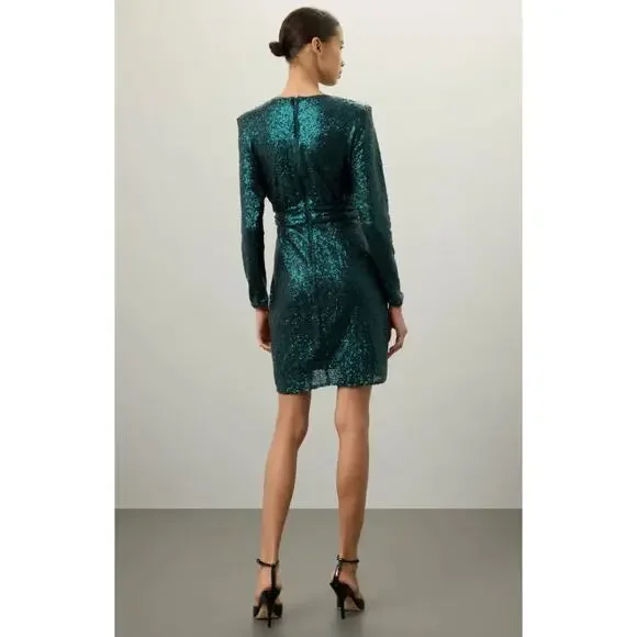 Donna Morgan Green Sequin Dress - threedaughtersproperties.com